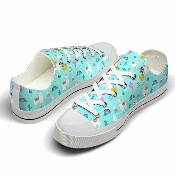 LTS-U-Ani-CP-Lama-220124VY10 @ Llama Cute Patter-Llama Colorful Pattern Low Top Shoes