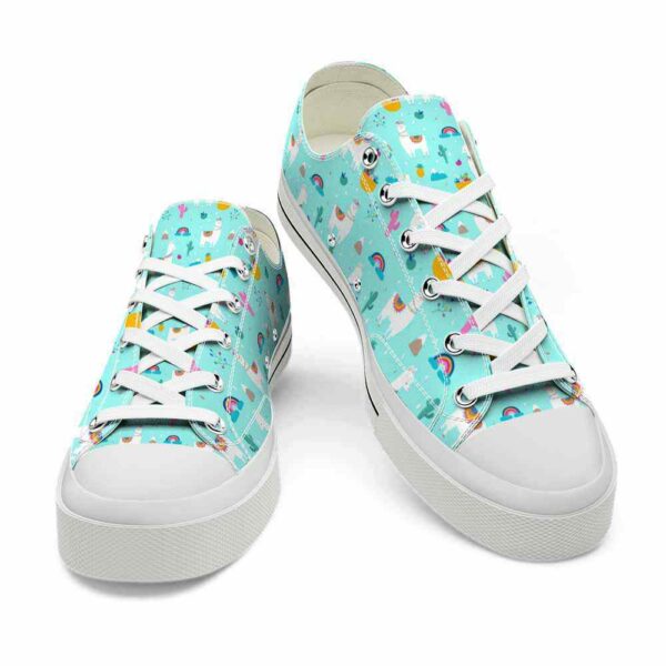 LTS-U-Ani-CP-Lama-220124VY10 @ Llama Cute Patter-Llama Colorful Pattern Low Top Shoes