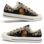 LTS-U-Ani-LM-Lion-220124NA10 @ Lion Mandal-Lion Gold Mandala Low Top Shoes