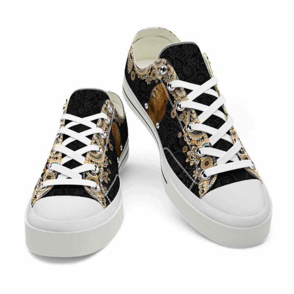 LTS-U-Ani-LM-Lion-220124NA10 @ Lion Mandal-Lion Gold Mandala Low Top Shoes