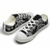 LTS-U-Ani-PBW-Rcon-220124VY10 @ Raccoon Paisley Black Whit-Raccoon Paisley Black White Low Top Shoes