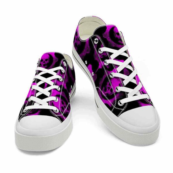 LTS-U-Hobb-PW-Skl-220124VY10 @ Skull Purple Watercolo-Skull Purple Watercolor Low Top Shoes