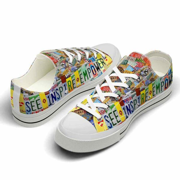 LTS-U-Job-SIE-Tcer-220124NA10 @ Teacher See Inspire Empowe-Teacher See Inspire Empower License Plate Low Top Shoes