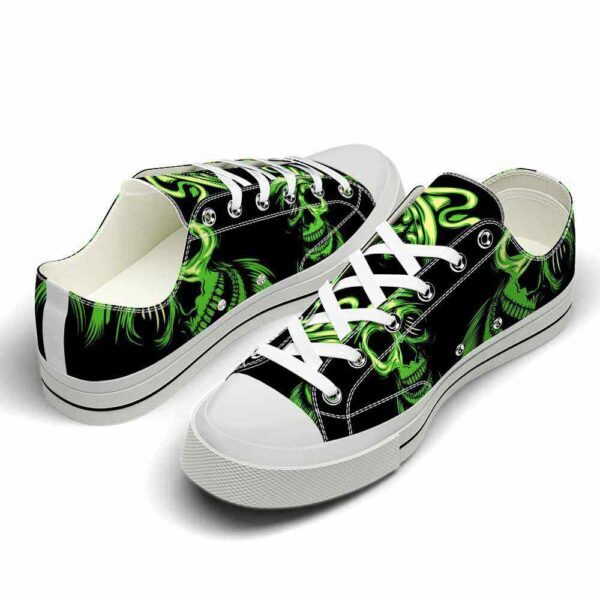 LTS-U-Hobb-BGC-Skl-220124VY10 @ Skull Bright Green Captai-Skull Bright Green Low Top Shoes