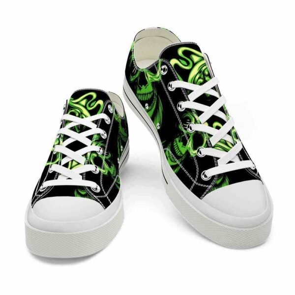 LTS-U-Hobb-BGC-Skl-220124VY10 @ Skull Bright Green Captai-Skull Bright Green Low Top Shoes