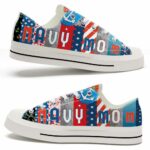 LTS-U-Job-MLP-Nav-220124NA10 @ Navy Mom License Plat-Navy Navy Mom License Plate Low Top Shoes