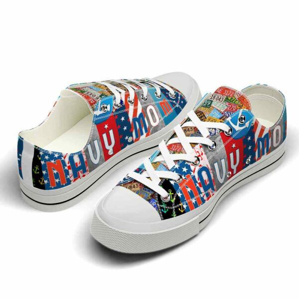 LTS-U-Job-MLP-Nav-220124NA10 @ Navy Mom License Plat-Navy Navy Mom License Plate Low Top Shoes