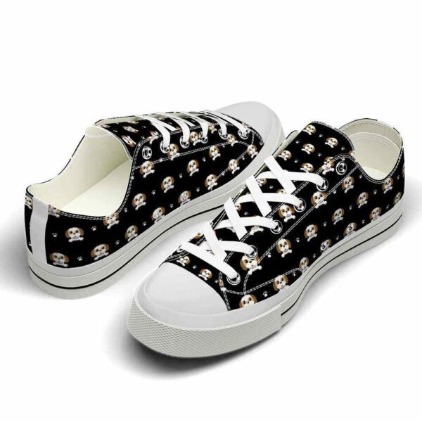 LTS-U-Dog-CP-Stzu-220124VY10 @ Shih Tzu Cute Patter-Shih Tzu Cute Pattern Black Low Top Shoes