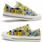 LTS-U-Job-TPY-Tcer-220124NA10 @ Teacher TLI Plate Yelo-Teacher Teach Love Inspire Yellow License Plate Low Top Shoes