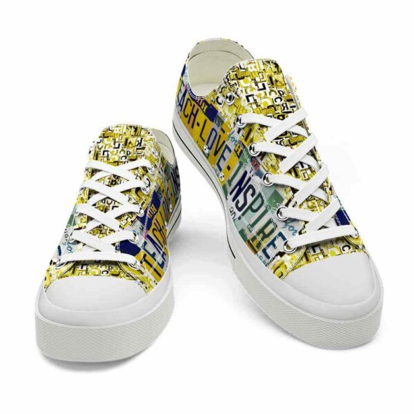 LTS-U-Job-TPY-Tcer-220124NA10 @ Teacher TLI Plate Yelo-Teacher Teach Love Inspire Yellow License Plate Low Top Shoes