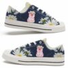 LTS-U-Ani-DF-Pig-220124VY10 @ Pig Daisy Flora-Pig Daisy Flowers Low Top Shoes