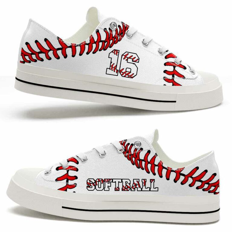 LTS-U-Hobb-SND-Sbal-220124NA10 @ Softball Simple Number Desig-Softball Player Number Low Top Shoes