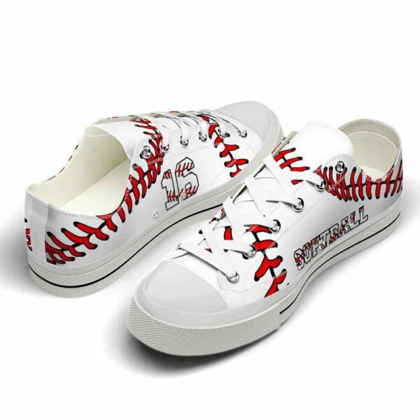 LTS-U-Hobb-SND-Sbal-220124NA10 @ Softball Simple Number Desig-Softball Player Number Low Top Shoes