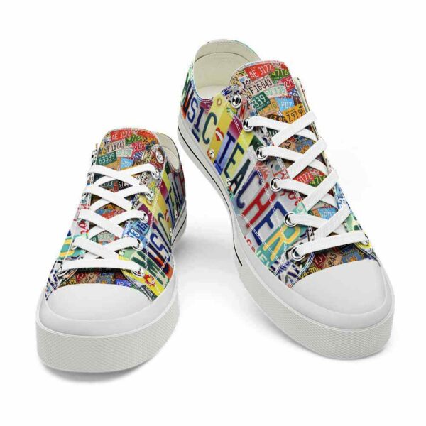 LTS-U-Job-LP-Mtcer-220124NA11 @ Music Teacher License Plate-Music Teacher Music Note License Plate Low Top Shoes