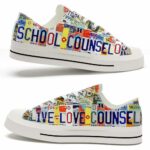 LTS-U-Job-LLLP-Csl-220124NA10 @ School Counselor Live Love License Plate-School Counselor Live Love Counsel License Plate Low Top Shoes