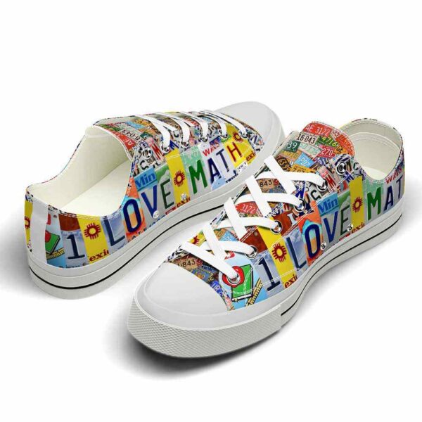 LTS-U-Job-ILML-T5-220124NA10 @ I Love Math License Plat-Math Teacher I Love Math License Plate Low Top Shoes