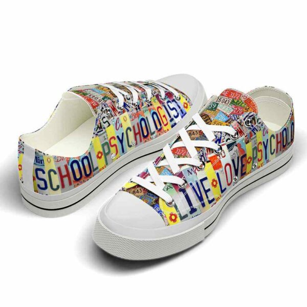 LTS-U-Job-LP-SPsc-220124NA10 @ School Pschologist License Plat-School Pschologist Live Love Psychology License Plate Low Top Shoes