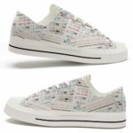 LTS-U-Job-DDA-T11-220124NA10 @ Librarian Due Date Autho-Librarian Due Date Papers Pattern Low Top Shoes
