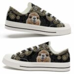 LTS-U-Ani-PM-Lama-220124VY10 @ Llama Paisley Mandal-Llama Gold Paisley Low Top Shoes