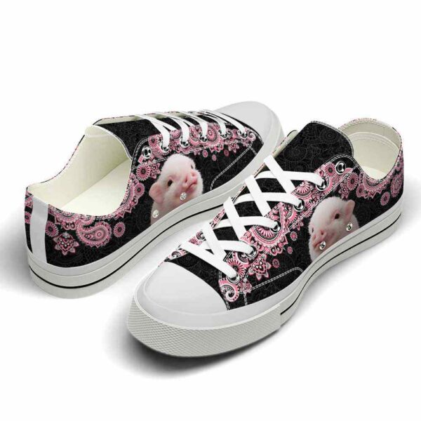 LTS-U-Ani-PM-Pig-220124VY10 @ Pig Pink Mandal-Pig Pink Mandala Low Top Shoes