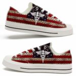 LTS-U-Nur-UF-Nur-220124VY10 @ Nurse USA Fla-Nurse Usa Flag Low Top Shoes