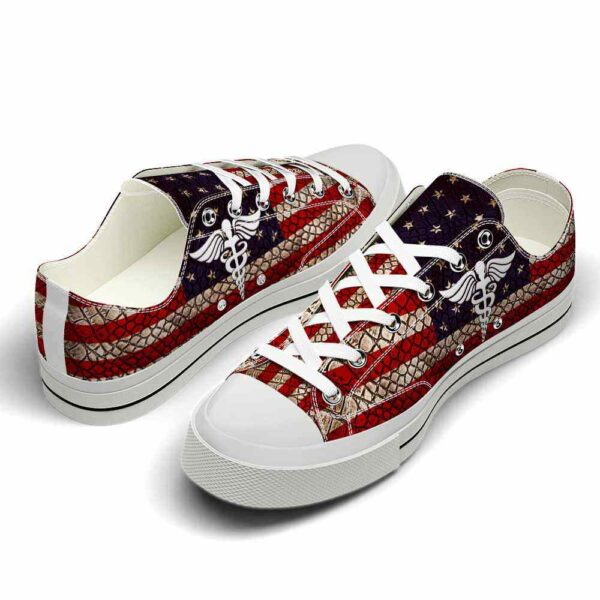 LTS-U-Nur-UF-Nur-220124VY10 @ Nurse USA Fla-Nurse Usa Flag Low Top Shoes