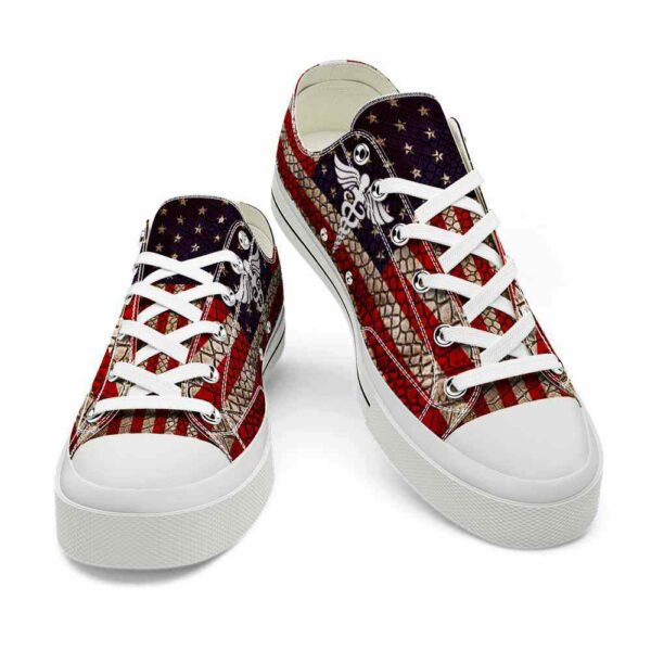 LTS-U-Nur-UF-Nur-220124VY10 @ Nurse USA Fla-Nurse Usa Flag Low Top Shoes