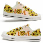 LTS-U-Job-LS-Tcer-220124VY10 @ Teacher Love Sunflowe-Teacher Love Sunflower Low Top Shoes