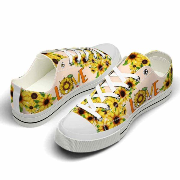 LTS-U-Job-LS-Tcer-220124VY10 @ Teacher Love Sunflowe-Teacher Love Sunflower Low Top Shoes