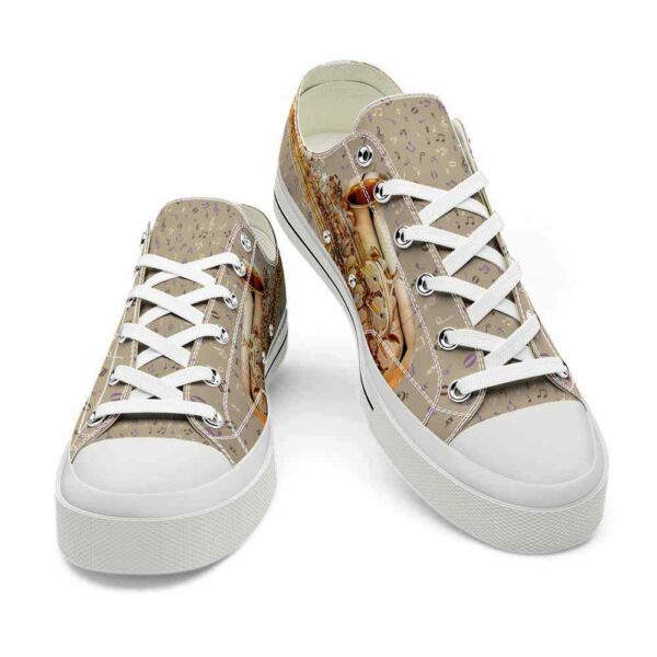 LTS-U-Hobb-CNP-Sax-220124VY10 @ Saxophone Classic Note Patter-Saxophone Music Notes Pattern Low Top Shoes