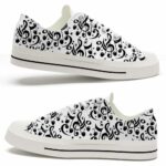 LTS-U-Job-NB-Musc-220124NA10 @ Music Notes B-Music Black Music Notes Pattern Low Top Shoes