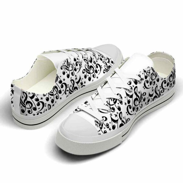 LTS-U-Job-NB-Musc-220124NA10 @ Music Notes B-Music Black Music Notes Pattern Low Top Shoes