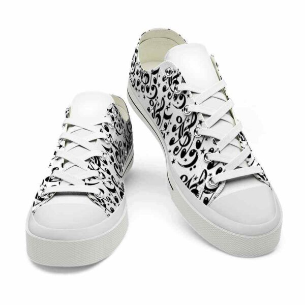 LTS-U-Job-NB-Musc-220124NA10 @ Music Notes B-Music Black Music Notes Pattern Low Top Shoes