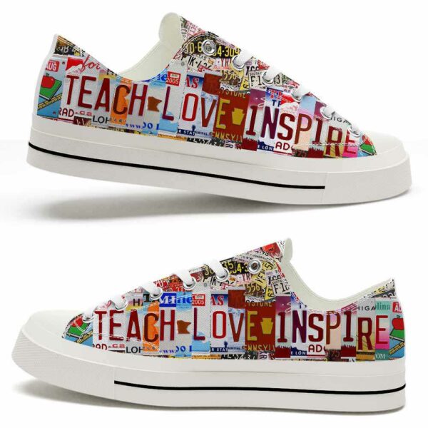 LTS-U-Job-TPR-Tcer-220124NA10 @ Teacher TLI Plate Re-Teacher Teach Love Inspire License Plate Low Top Shoes
