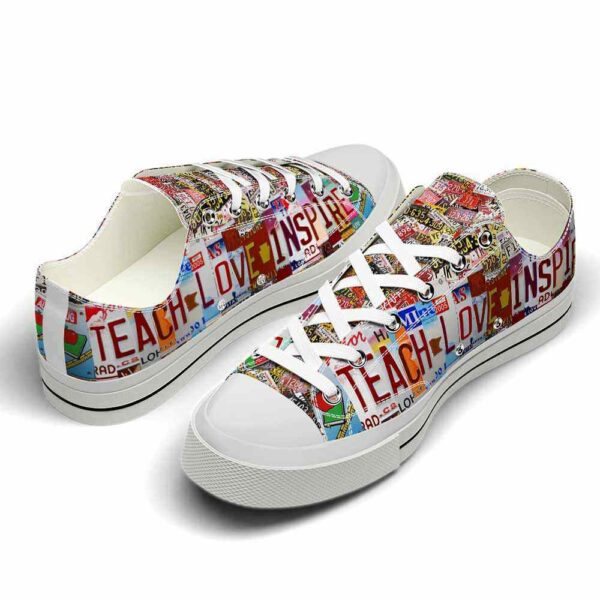 LTS-U-Job-TPR-Tcer-220124NA10 @ Teacher TLI Plate Re-Teacher Teach Love Inspire License Plate Low Top Shoes