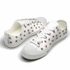 LTS-U-Dog-HP-Pug-220124VY10 @ Pug Heart Patter-Pug Hearts Pattern Low Top Shoes