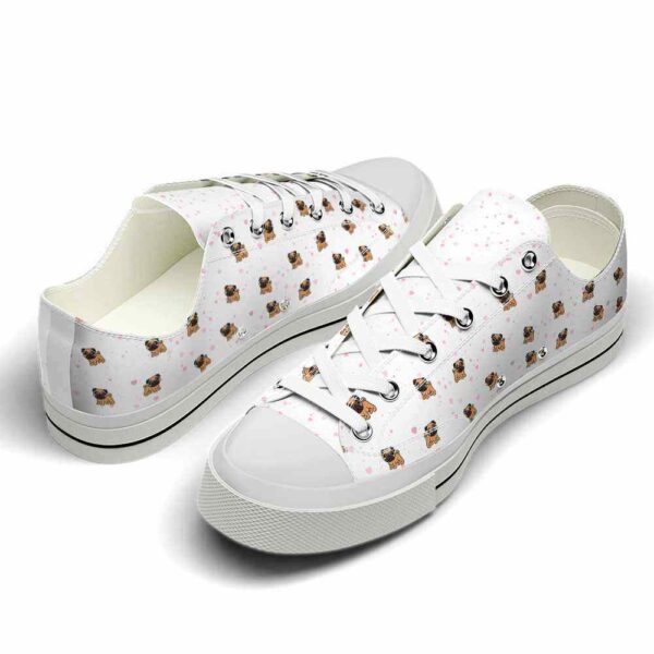 LTS-U-Dog-HP-Pug-220124VY10 @ Pug Heart Patter-Pug Hearts Pattern Low Top Shoes
