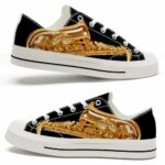 LTS-U-Hobb-VI-Sax-220124VY10 @ Saxophone Vintage Instrumen-Saxophone Golden Black Vintage Low Top Shoes