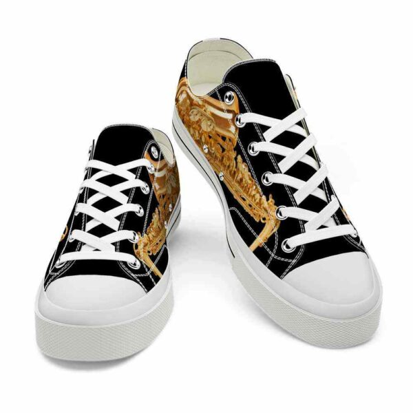 LTS-U-Hobb-VI-Sax-220124VY10 @ Saxophone Vintage Instrumen-Saxophone Golden Black Vintage Low Top Shoes