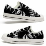 LTS-U-Hobb-WC-Skl-220124VY10 @ Skull White Captai-Skull White Captain Pirate Low Top Shoes