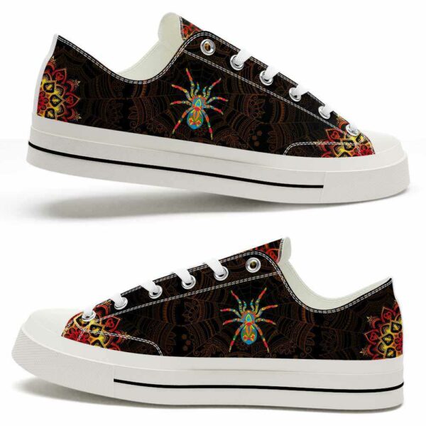 LTS-U-Ani-MO-Spid-220124VY10 @ Spider Mandala Orang-Spider Orange Web Mandala Low Top Shoes