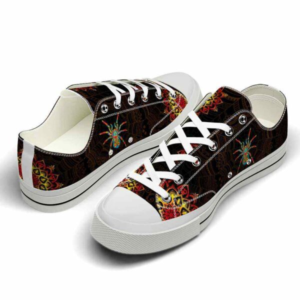 LTS-U-Ani-MO-Spid-220124VY10 @ Spider Mandala Orang-Spider Orange Web Mandala Low Top Shoes