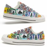 LTS-U-Job-LP-Relt-220124NA10 @ Real Estate License Plat-Realtor License Plate Low Top Shoes