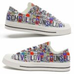 LTS-U-Job-PP-Csl-220124NA10 @ School Counselor Purple Plat-School Counselor Purple License Plate Low Top Shoes