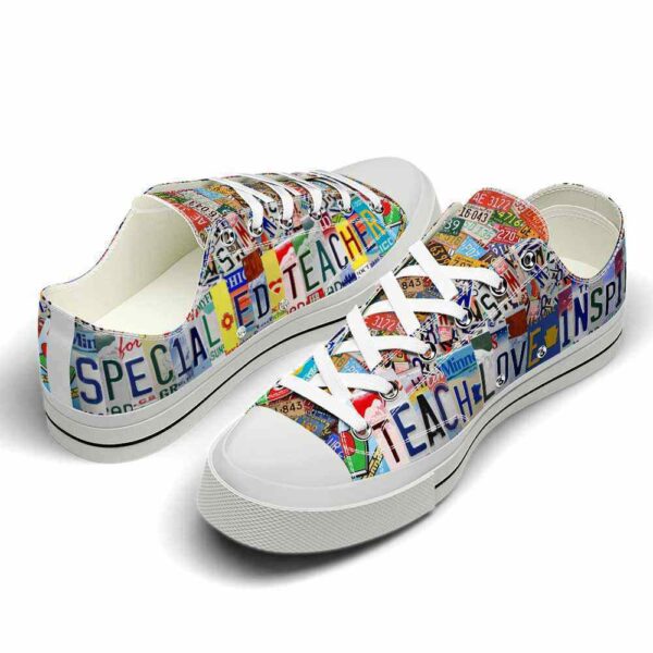 LTS-U-Job-CP-Sped-220124NA10 @ Sped Colorful Plate-Sped Teacher Teach Love Inspire Plate Low Top Shoes