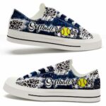 LTS-U-Hobb-LMDB-Sbal-220321NA10 @ Softball Leopard Mom Dark Blu-Softball Mom Dark Blue Leopard Pattern Low Top Shoes