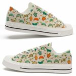LTS-U-Ani-WP-Ttle-220124NA10 @ Turtle Watercolor Patter-Turtle Pattern Watercolor Low Top Shoes
