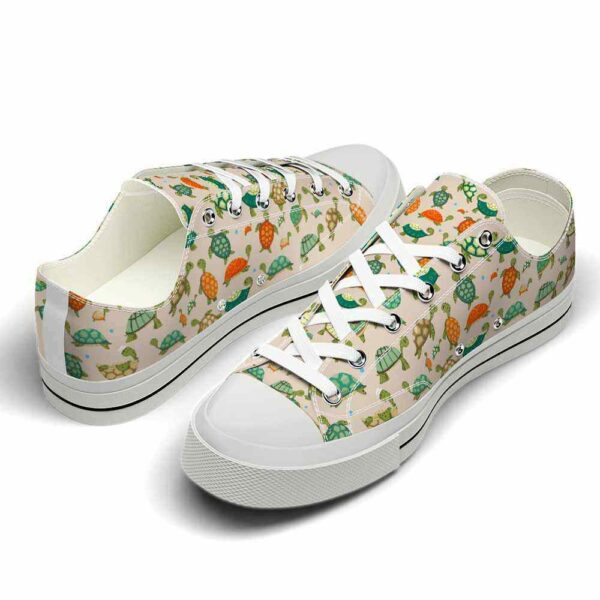LTS-U-Ani-WP-Ttle-220124NA10 @ Turtle Watercolor Patter-Turtle Pattern Watercolor Low Top Shoes