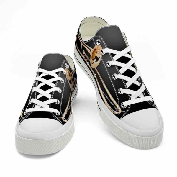 LTS-U-Hobb-ID-Tbne-220124VY10 @ Trombone Instrument Dar-Trombone Gold Instrument Dark Grey Low Top Shoes