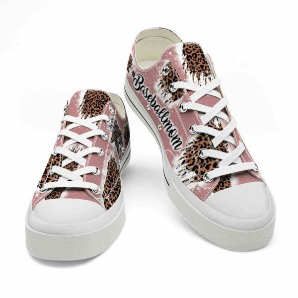 LTS-U-Hobb-LMLP-Bball-220321NA10 @ Baseball Leopard Mom Light Pin-Baseball Mom Pink Leopard Pattern Low Top Shoes